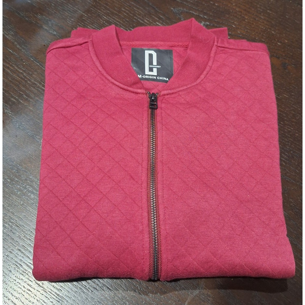 Nwt Dinogrey  Full-Zip Quilt Diamond Pattern maroon Men’s Sweater Size M